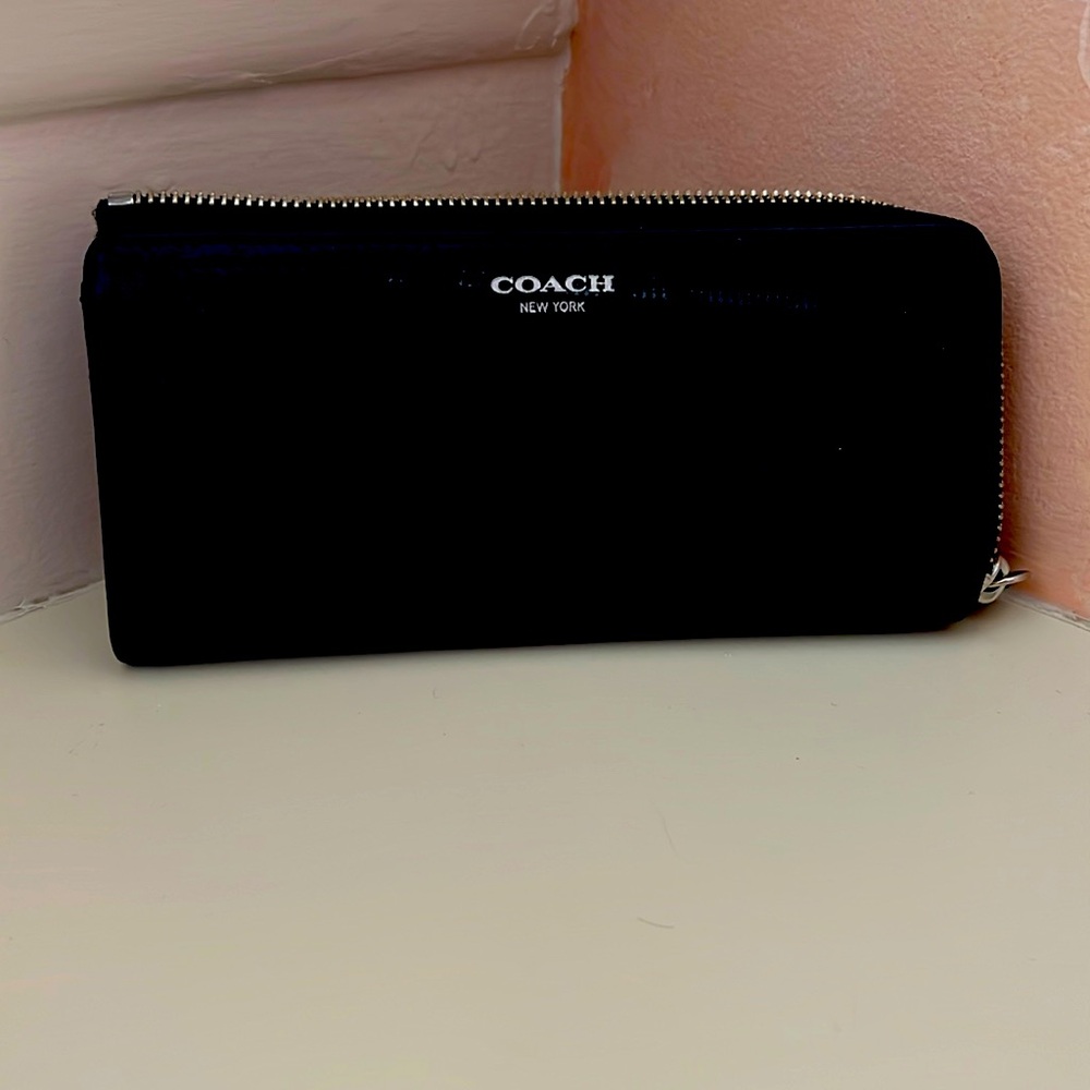 Coach black leather wallet